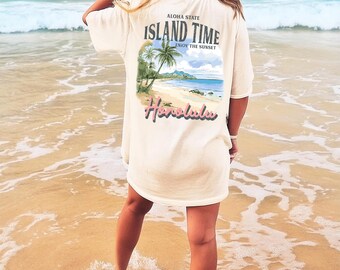Comfort Colors Honolulu Tee: Hawaiian Island Time Cotton Shirt