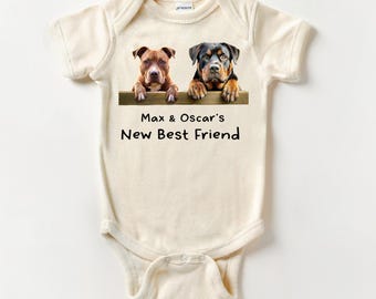 Custom Dog Breed Baby Bodysuit: Puppy Lover Gift (Organic Cotton)