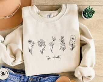 Birth Month Flower Bouquet Sweatshirt, Personalized Gift