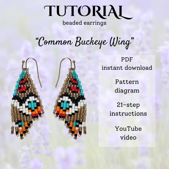 Butterfly Wing Tutorial Buckeye 2-drop Brick Stitch Bead