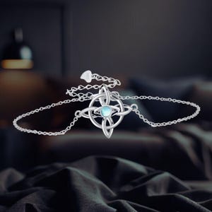 Witches Knot Bracelet 925 Sterling Silver Celtic Knot Bracelet for Women