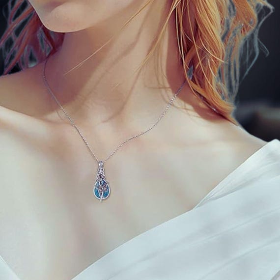 Collana con urna a forma di farfalla per ceneri, in argento 925