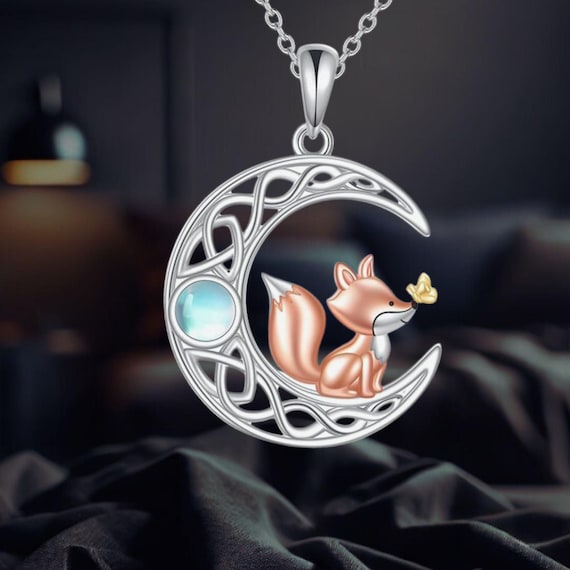 Knot Pendant Celtic Fox Pendant Sterling Silver Celtic Animal