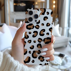 Clear Leopard Phone Case | Sleek and Stylish Animal Print Design | Slim and Durable | iPhone and Android Compatible