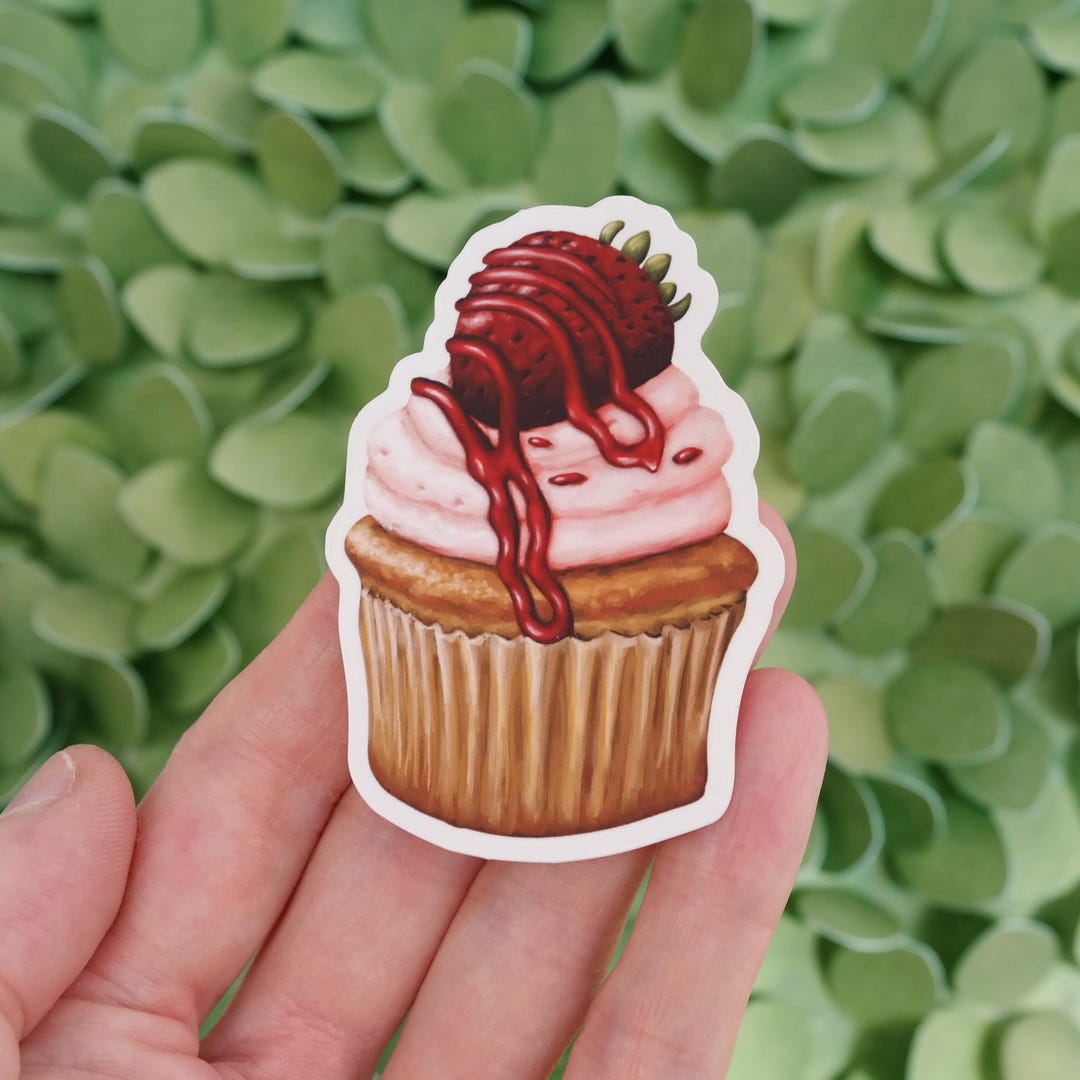 Cupcake Vinyl Sticker. Hand Drawn, Waterproof, Professionally Printed ...