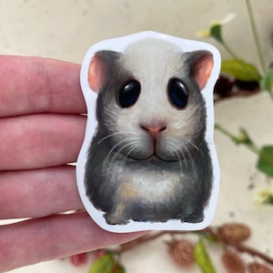 Pegatina de vinilo de un adorable conejillo de indias. Calcomanía impermeable para teléfonos, portátiles, tabletas, botellas de agua, álbumes de recortes y diarios. Papelería adorable.