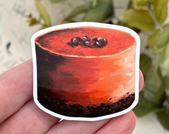 Vinylklistermärke med kaffe och dessert: Handritat, vattentätt
