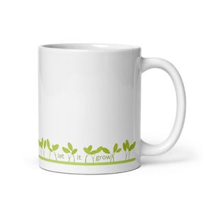 Taza blanca brillante Let It Grow Plant