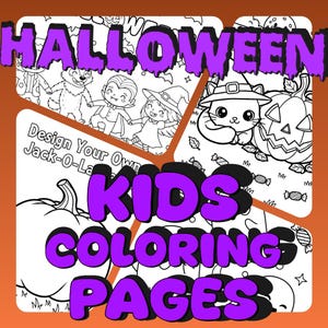 Halloween Kinder Malvorlagen | Druckbar | Niedliche & gruselige Kinderaktivität | Sofortiger Download PDF PNG