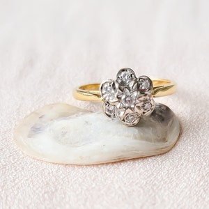 Vintage Engagement Ring, 18k Yellow Gold, White Gold, Antique Engagement Ring, Vintage Diamond Engagement Ring, Art Deco Engagement Ring