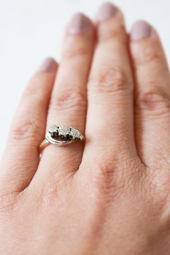 Diamond Trilogy Engagement Ring, Vintage Engageme… - image 6