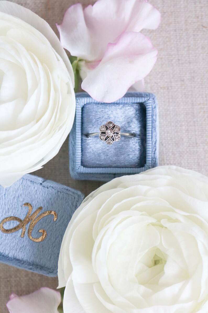 Floral Engagement, Diamond Flower, Flower Engagement, 18k Gold Engagement, Vintage Engagement, Art Deco Engagement, Flower Engagement Ring image 4