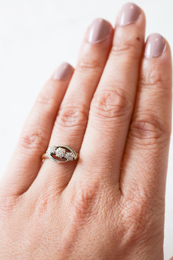 Diamond Trilogy Engagement Ring, Vintage Engageme… - image 9