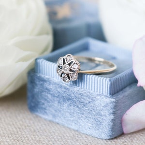 Floral Engagement, Diamond Flower, Flower Engagement, 18k Gold Engagement, Vintage Engagement, Art Deco Engagement, Flower Engagement Ring image 5