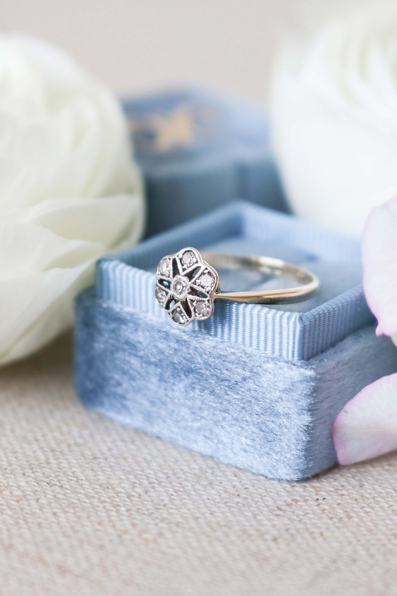Floral Engagement, Diamond Flower, Flower Engagement, 18k Gold Engagement, Vintage Engagement, Art Deco Engagement, Flower Engagement Ring image 5
