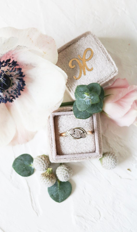 Diamond Trilogy Engagement Ring, Vintage Engageme… - image 7