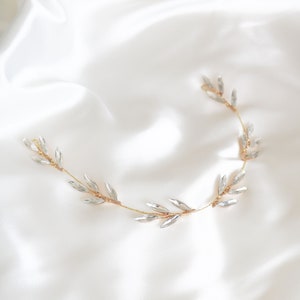 Crystal Hairvine, Laurel Hairvine, Crystal Hairpiece, Leaf Hairpiece, Leaf Hairvine, Feather Hairvine, Feather Hairpiece, Bridal Hairpiece image 10