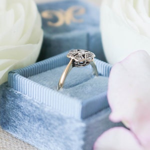 Floral Engagement, Diamond Flower, Flower Engagement, 18k Gold Engagement, Vintage Engagement, Art Deco Engagement, Flower Engagement Ring image 2