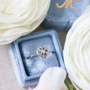 Floral Engagement, Diamond Flower, Flower Engagement, 18k Gold Engagement, Vintage Engagement, Art Deco Engagement, Flower Engagement Ring image 8