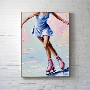 Graceful Ice Skater Print - Elegant Winter Sports Art - Figure Skating Wall Decor - Ballet on Ice Aesthetic - Digital Download