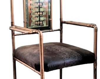 Handmade Solid Copper Chair: 'Electric Throne' Design