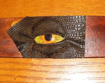 Huge eye leather bracelet