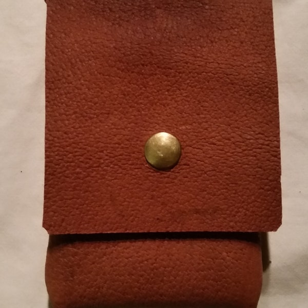 Hand-Made Top-Grain Soft Pigskin Leather Phone Case Holster steampunk renfair