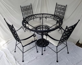 RESTORED Arhtur Umanoff mid-century wrought iron Granada dining set