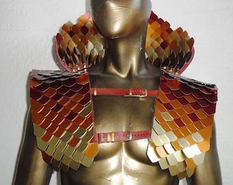 Scale maille collar and Pauldron shoulder armor "The Phoenix"