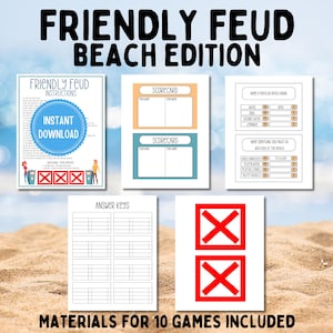 Catch Some Waves with Beach Trivia Feud Game: Perfect for Family Game Night, Printable Family Game, Beach Trivia, Game, Beach Party Games
