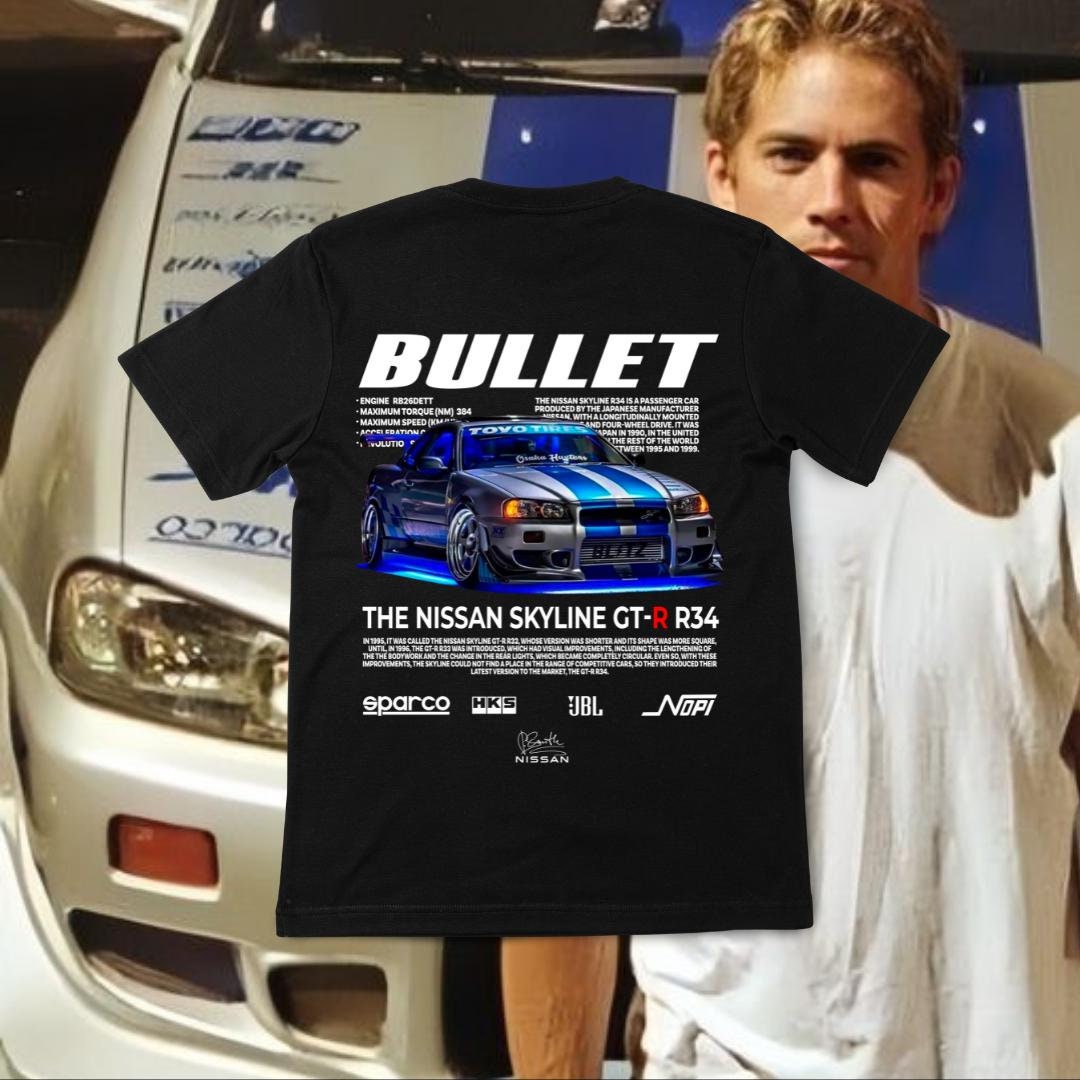 Fast and Furious Bullet T-shirt, Paul Walker, Brian O'conner