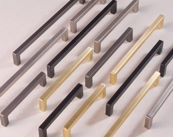 High Quality Square Zinc Alloy Dresser Drawer Handles Gold Kitchen Cupboard Cabinet Pull Door Handle Closet Round Knob Pulls Modern Hardware