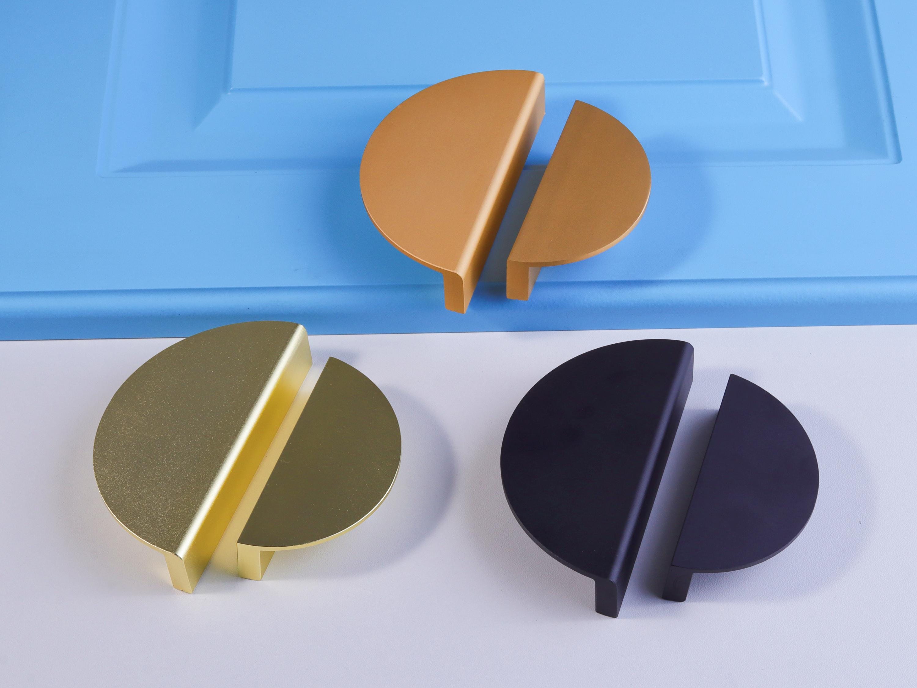 Semicircle Combined Gold Black Dresser Drawer Handle Kitchen Cabinet Pull Door Handles Closet Dresser Drawer Cupbard Knobs Pulls Hardware