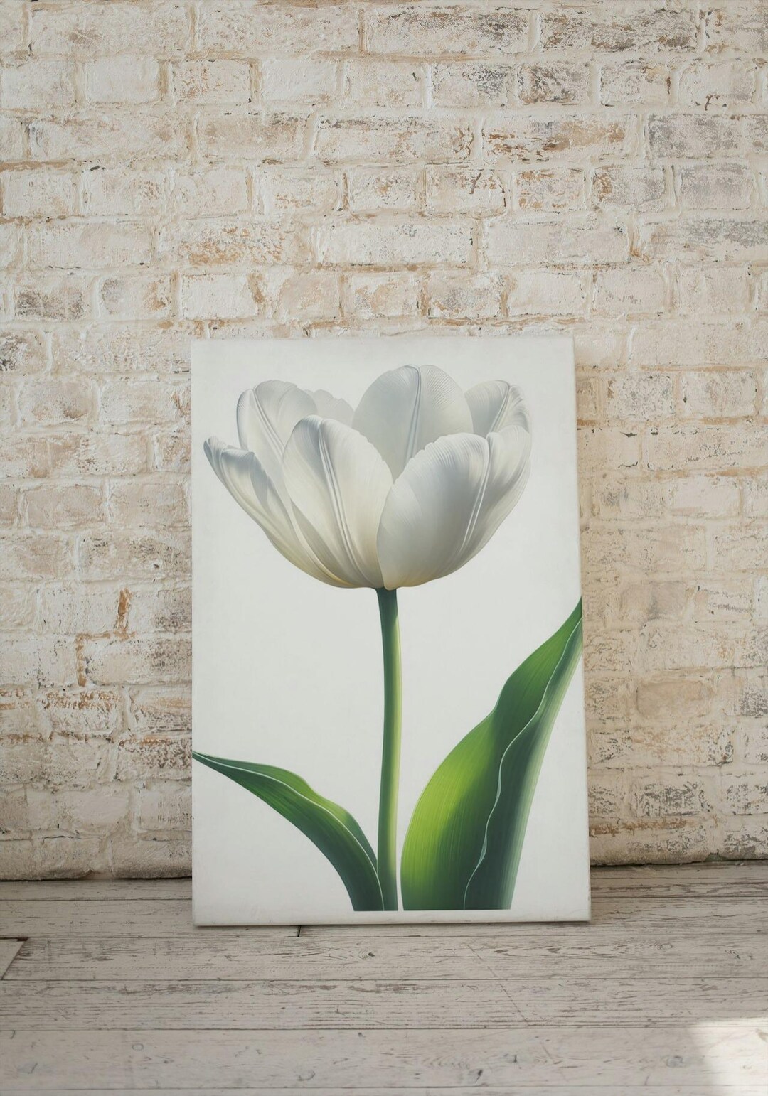 White Tulip Art Print, Watercolor Tulip Art, Watercolor Tulip Painting ...