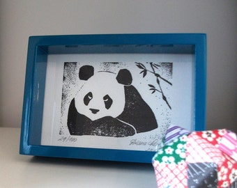 Limited Edition Letterpress Print - Panda