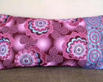 Small Oriental Purple & Turquoise Retro Cushion