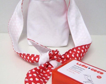 Valentina Reversible Bag in Red and White with Hearts, 2-5 years