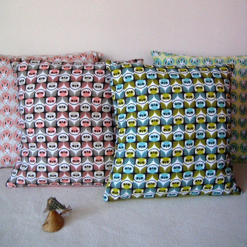 Organic Flannel Baby Bedding Owl or Bunny Pillow image 4