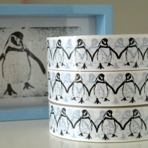 Black and White Penguin Sticky Tape - 66 metres