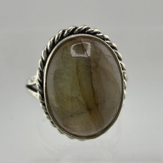 Vintage Handmade Sterling Silver Labradorite Ring 7.5