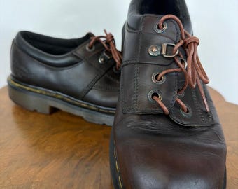Vintage Dr Martens Brown Industrial Boots Mens Size 9 Made In England