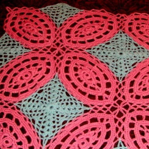 Double Wedding Ring Afghan crochet pattern pdf