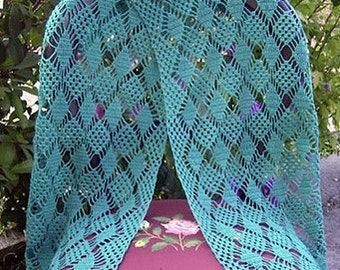 Diamonds and Lace Crochet Shawl Pattern pdf