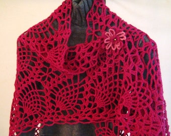 Pineapples Lace Crochet Shawl  pattern pdf