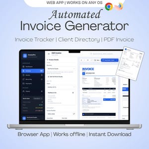 Invoice Generator | Web App Invoice Tracker HTML | Client Tracker | Smart Invoice Generator | Automatic Invoice Software Quotation Generator