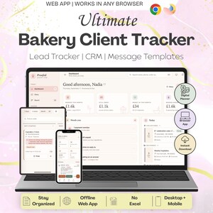 Small Business CRM Microbakery Web App | Bakery Business Sales Lead Tracker | Client Tracker & Customer Manager (Digital Product)