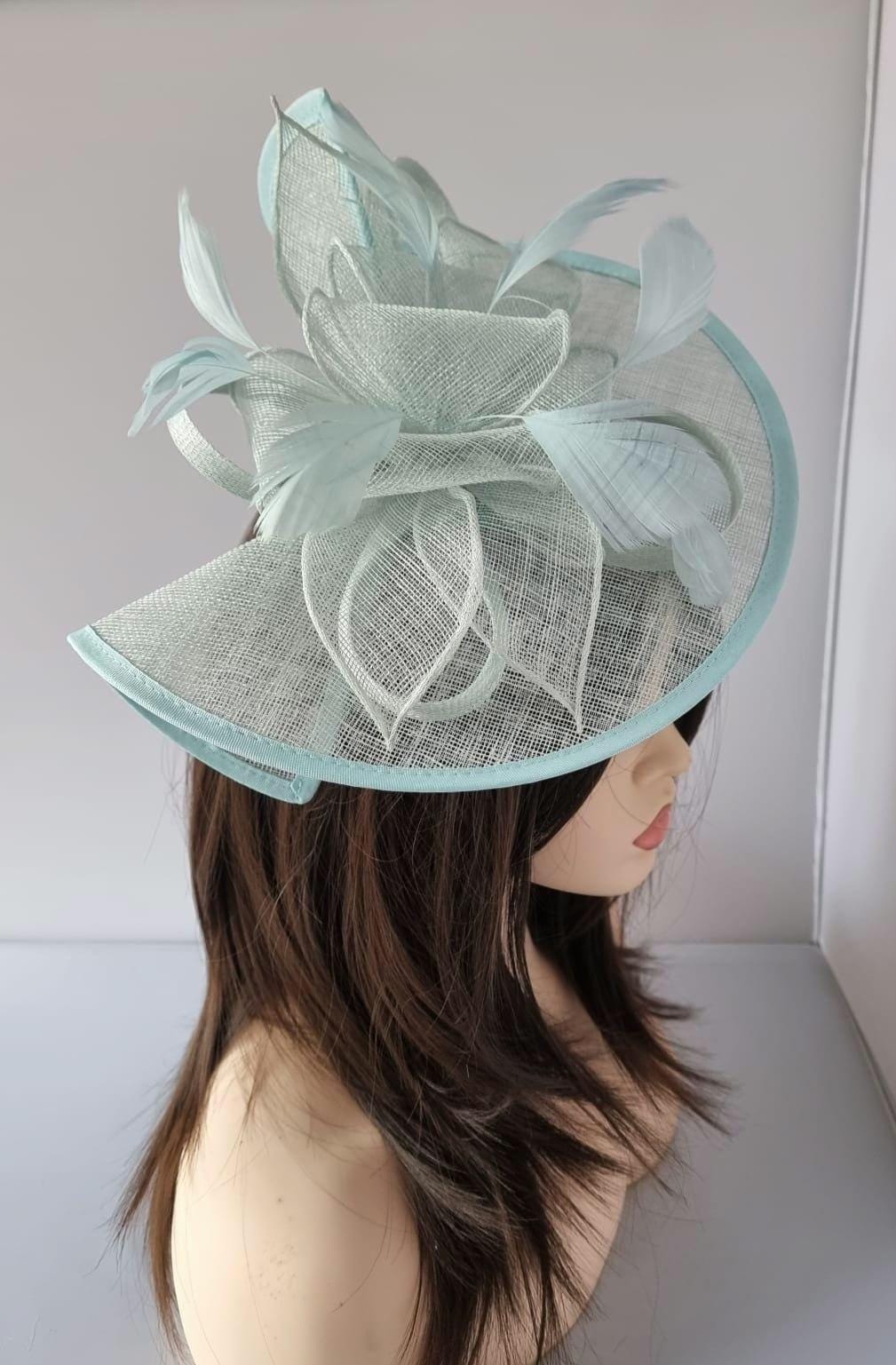 Aqua Women’s Statement Fascinator Hat with Pearl Trim Aquamarine Kentucky Derby Fascinator Hat for Women, Lady  main image 4