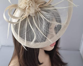 Cream Fascinator Clip & Headband For wedding, Royal Ascot, Ladies day, wedding occasion