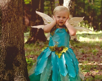 RTS Enchanted Blue Fairy Costume 2T-6 fairy dress photography prop adjustable fairy outfit Ready to ship
