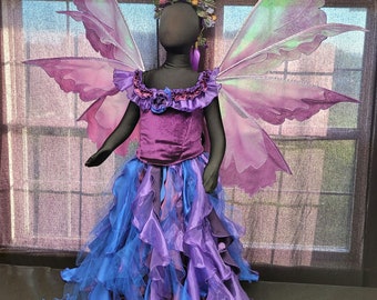 Enchanted Rhea Fairy Wings bebé hadas alas de hadas infantiles traje de hadas fotos de la familia de hadas alas de utilería bordado de tela alas de hadas personalizadas